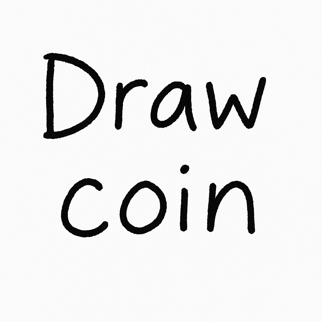 Hand-drawn DrawCoin wordmark